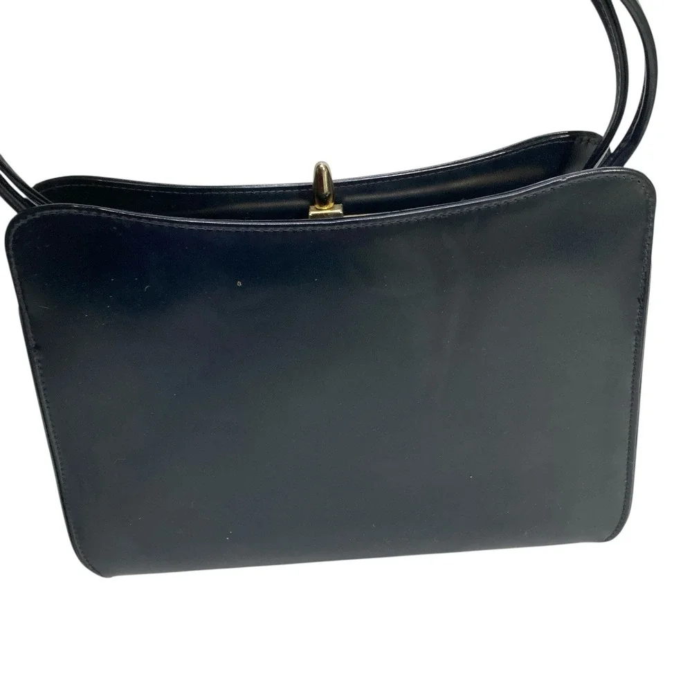 2 VTG MCM Theodor Ca‎ Blue Brown Handbag Gold tone Clasp  Interior Zipper Pocket